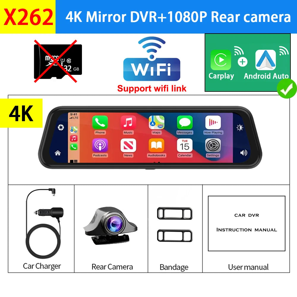 dashcam 4K CarPlay variante sans carte mémoire - Drive Live