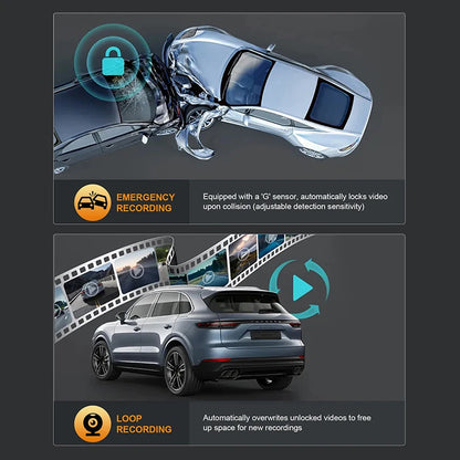 Dashcam 4K WiFi Avant et Arrière avec Vision Nocturne