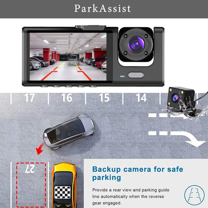 Dashcam KOC-2C : Double Caméras HD 1080P et Vision Nocturne pour une Surveillance 24/7 Fiable et Complète