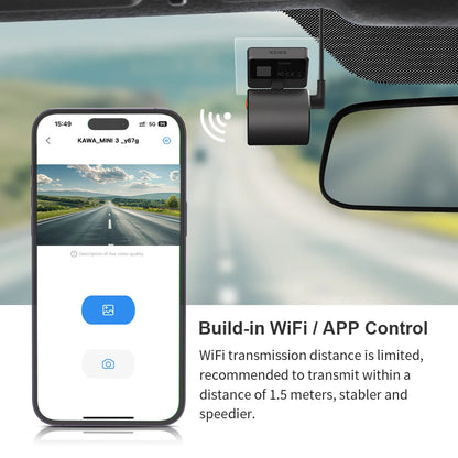 Dashcam KAW-Mini : Compacte, Puissante et Discrète pour une Surveillance 2K Ultra HD 24/7