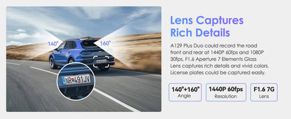 VIOP-2C : Dash Cam 2K avec GPS, Wi-Fi et Vision Nocturne