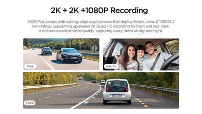 VIOFO A229 Plus Dash Cam : Enregistrement 2K HDR avec Commandes Vocales et Wi-Fi 5GHz