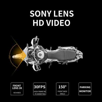 Dashcam Moto Guidon ou Casque 2K WiFi Waterproof Vision Nocturne