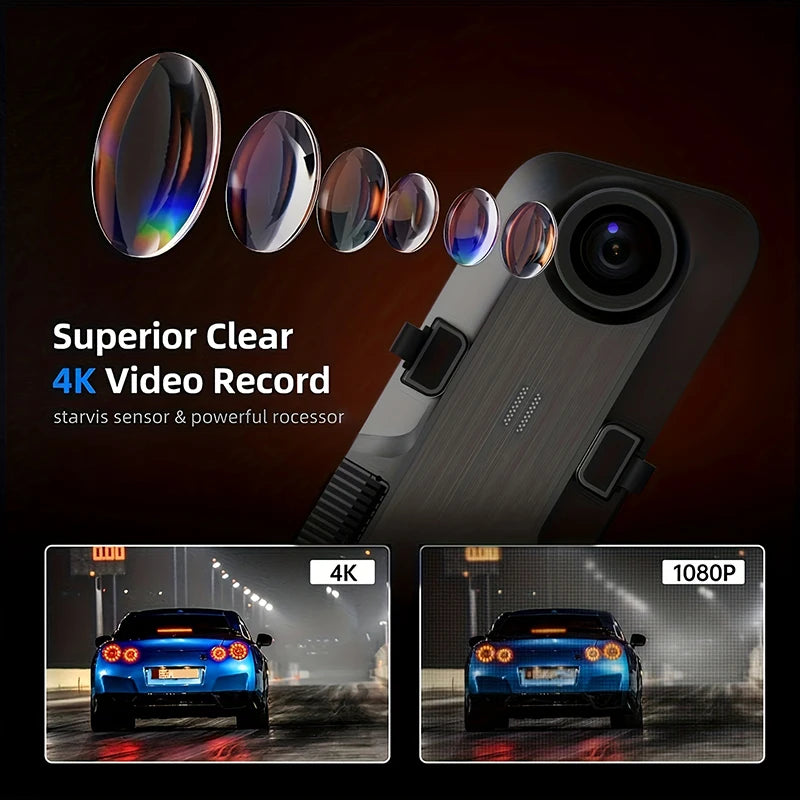 Dashcam 4K WDS-123C - Triple Caméras avec Vision Nocturne et WiFi