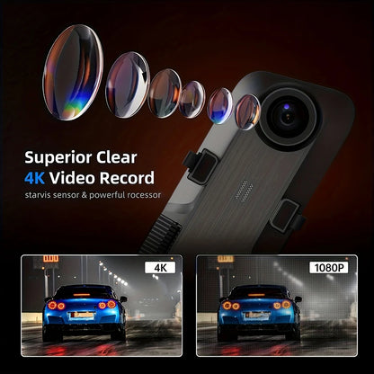 Dashcam 4K WDS-123C - Triple Caméras avec Vision Nocturne et WiFi