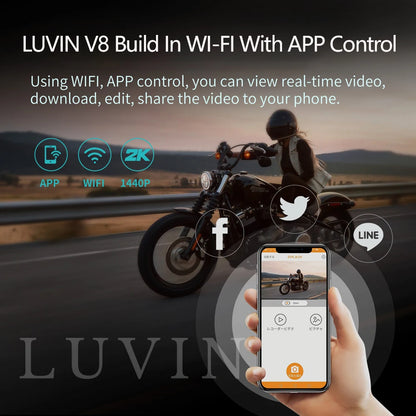 Dashcam Moto Guidon ou Casque 2K WiFi Waterproof Vision Nocturne