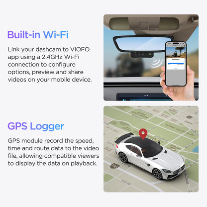 VIOFO WM1 Dash Cam 2K Quad HD avec Vision Nocturne et Mode Parking 24/7
