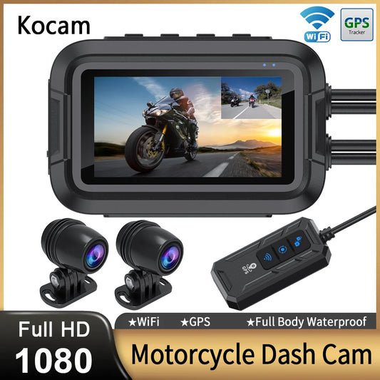 KOC-2C Double Dashcam Moto avec WiFi et GPS