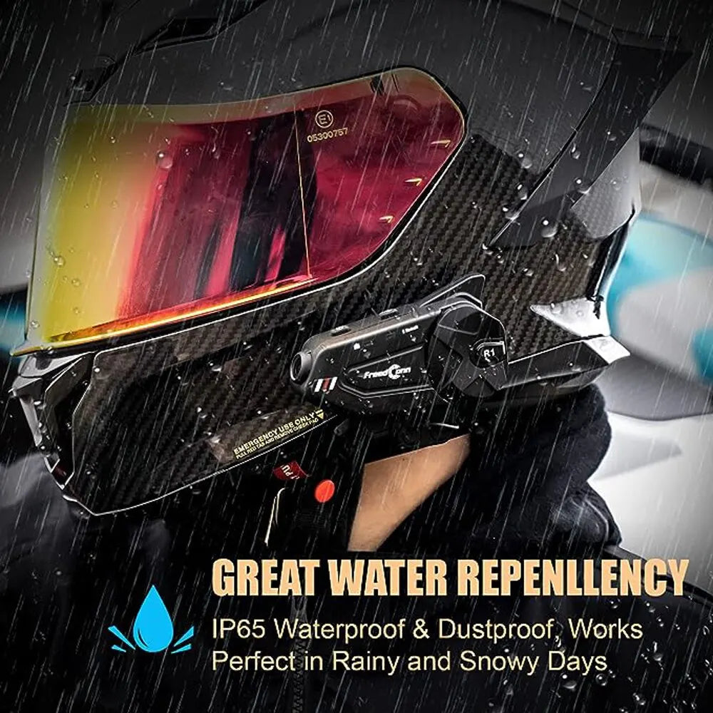 Intercom et DashCam pour Casque de Moto, HD Waterproof