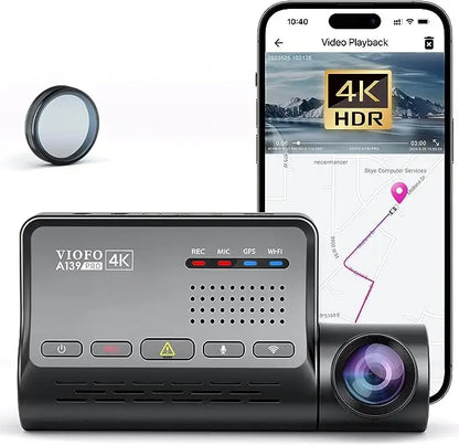 VIOFO A139 Pro Dash Cam : Enregistrement 4K avec Vision Nocturne HDR et Wi-Fi 5GHz