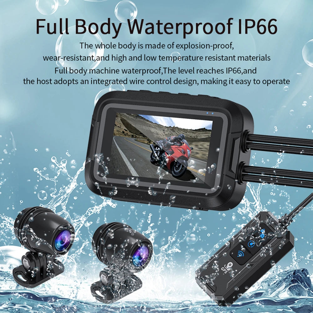 KOC-2C Double Dashcam Moto avec WiFi et GPS