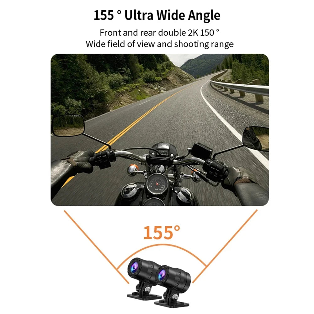 ONO-2C Caméra de Moto 2K avec Vision Nocturne et GPS Intégré