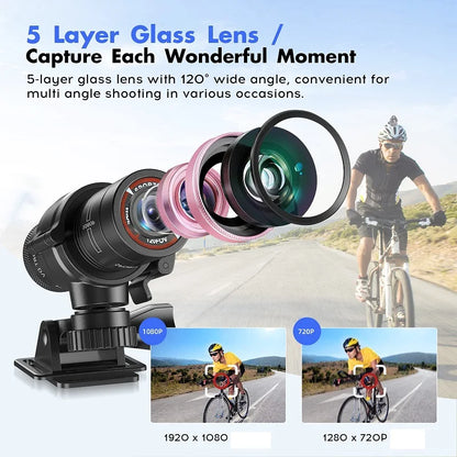 KIDKD Caméra Sport 1080P pour Casque et Vélo : Capturez Vos Aventures en Haute Définition