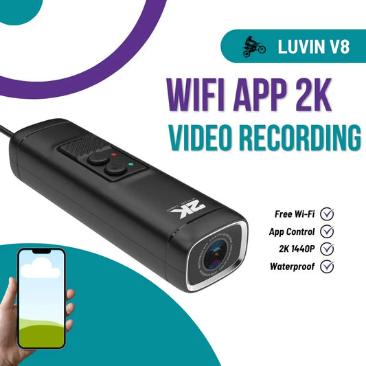 Dashcam Moto Guidon ou Casque 2K WiFi Waterproof Vision Nocturne