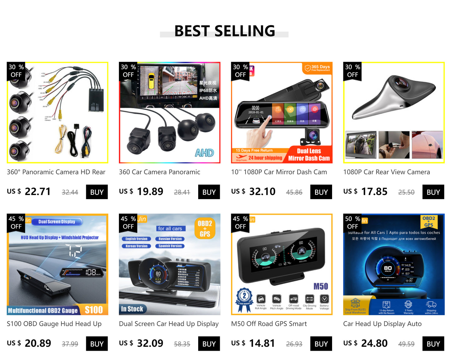 Dashcam Rétroviseur avant-arrière 4.3" Full HD