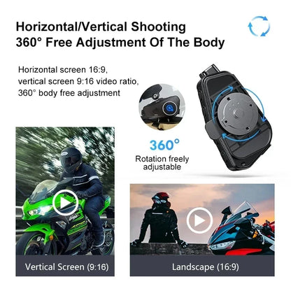 Dashcam Moto 1080P Caméra de Casque + Intercom