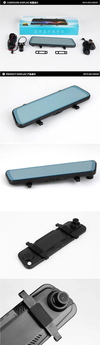 Dashcam Rétroviseur avant-arrière 4.3" Full HD