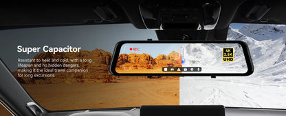 WOLFBOX G900 4K+2.5K Caméra de Tableau de Bord Miroir Intelligente - Sécurité Maximale pour Votre Conduite