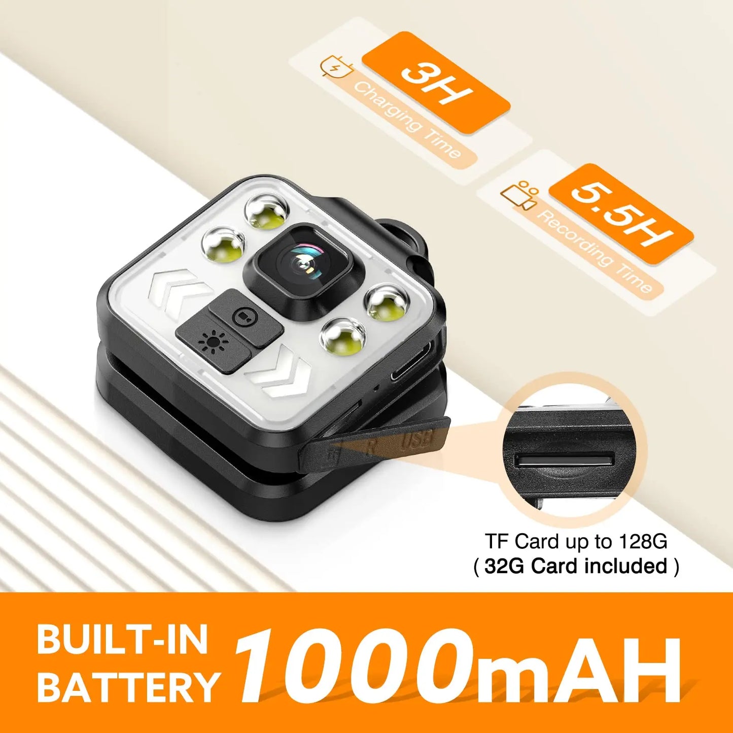 KAY Mini Body Camera 1080P : Caméra Polyvalente pour Sécurité, Sports et Loisirs