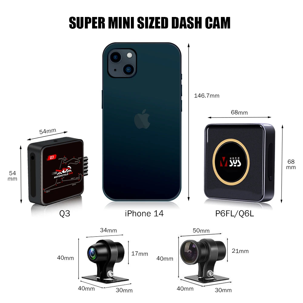 Double Dash Cam HD avec Vision Nocturne, Mode Parking, WiFi et GPS