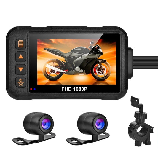 Dashcam moto double caméra grand angle waterproof