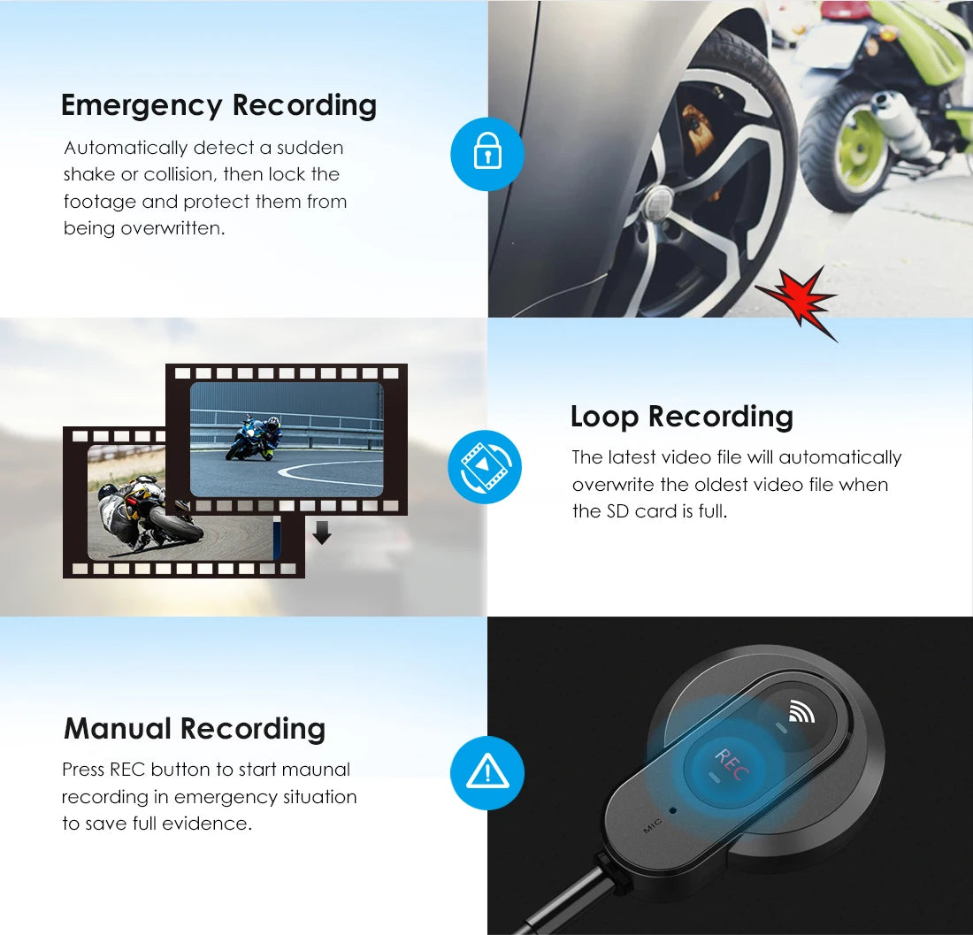VIOFO MT1 Dashcam Moto 1080P HD Caméra Sony